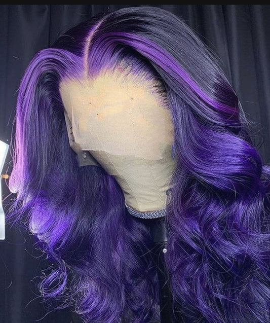 Purple Highlight Color 13X4 Lace 180%